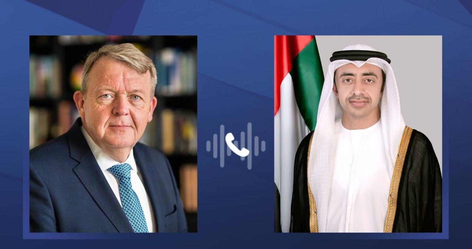 عبدالله بن زايد ووزير خارجية الدنمارك يبحثان هاتفيا الأوضاع بالمنطقة