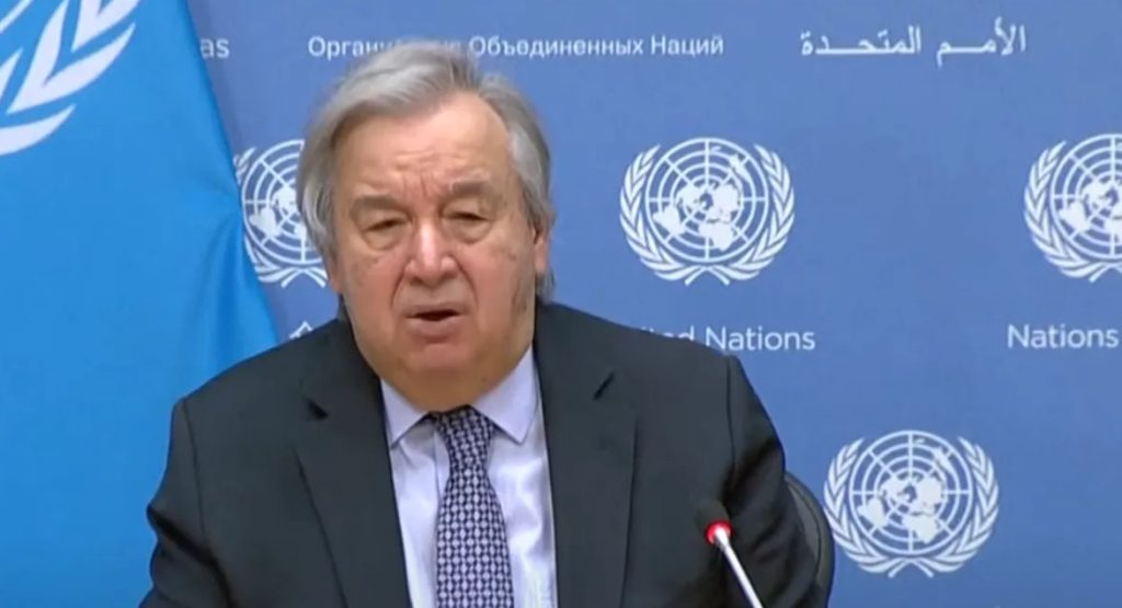 غوتيريش: «كارثة إنسانية هائلة» في قطاع غزة