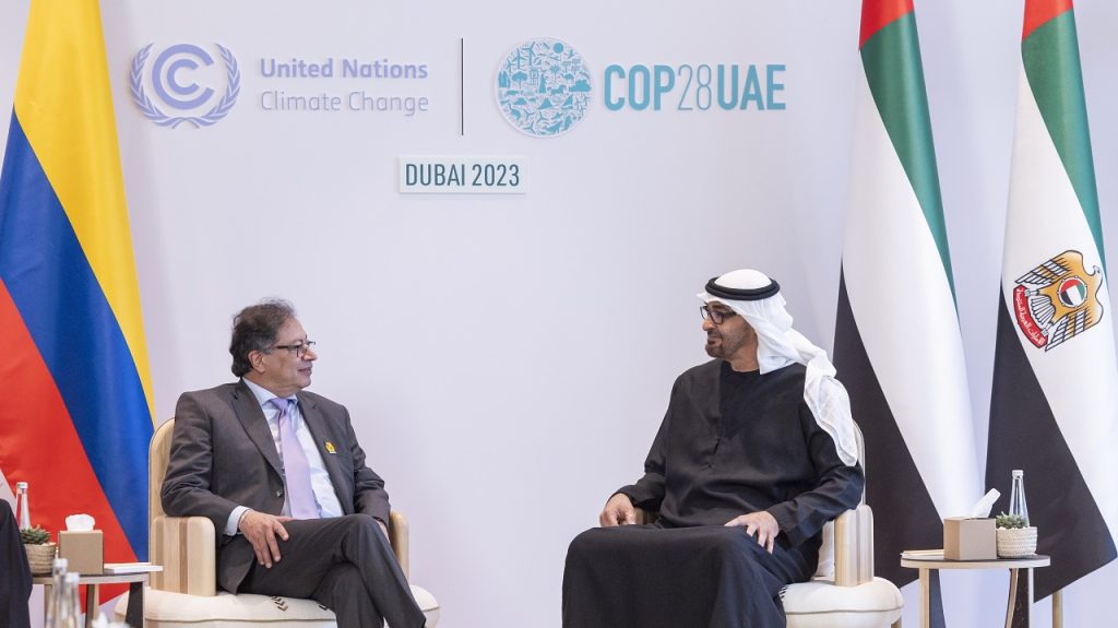 رئيس الدولة يبحث مع الرئيس الكولومبي العلاقات الثنائية وأجندة مؤتمر “COP28”