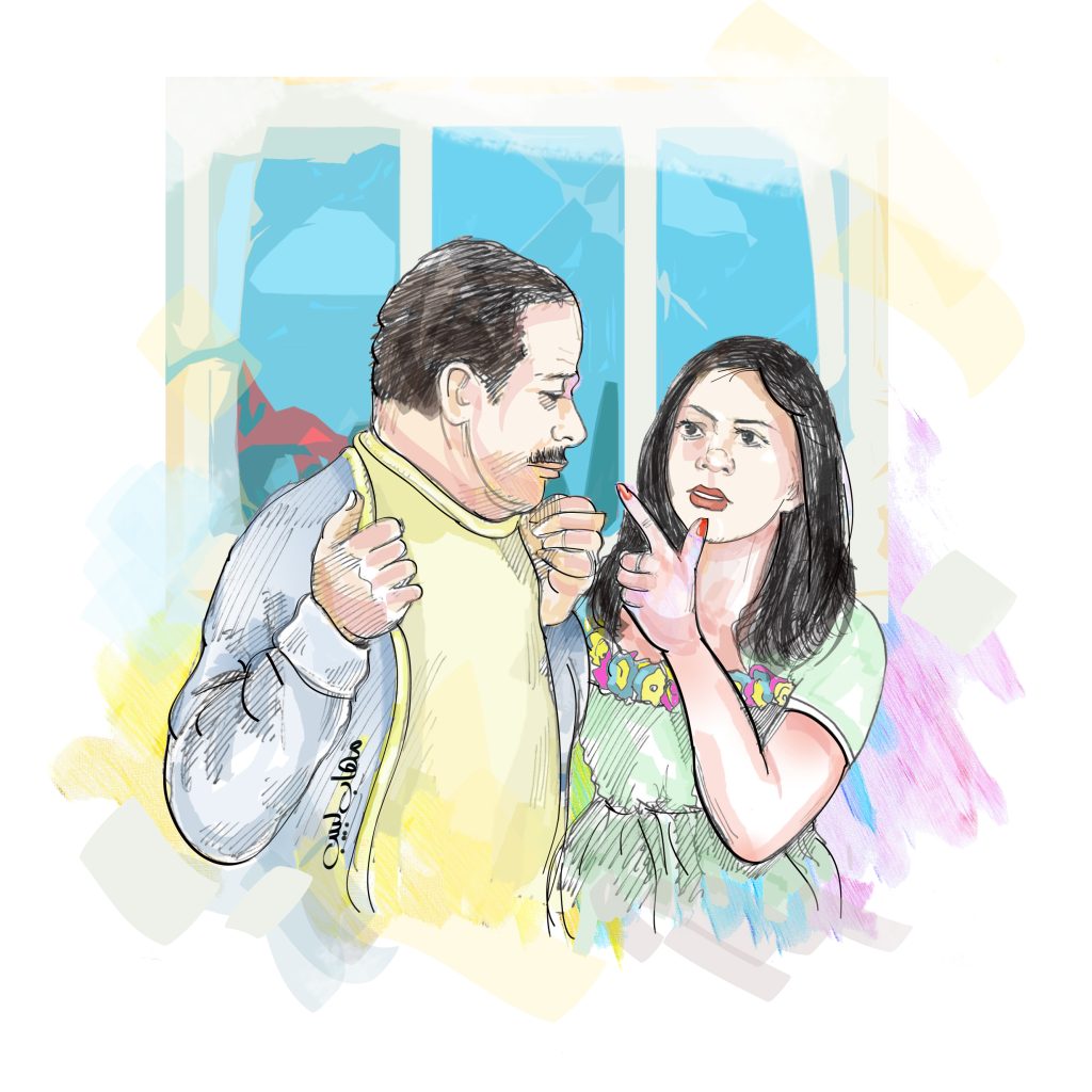 عربية حاولت منع زوجها من الخروج .. فعاقبها بالضرب