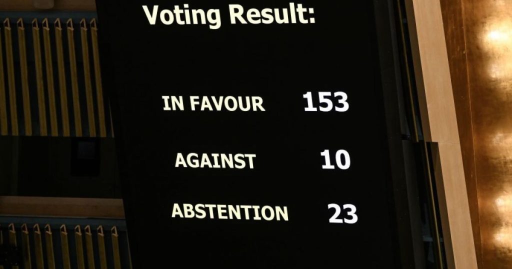 الأمم المتحدة تتبنى قرارا يدعو لوقف إطلاق نار إنساني في غزة