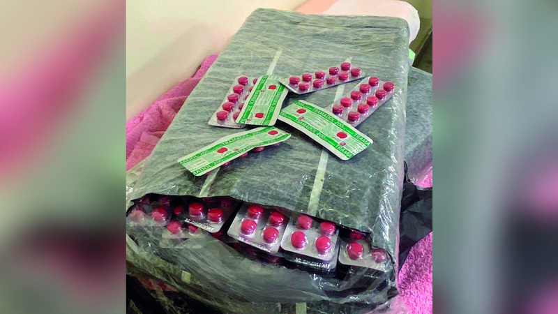 ضبط 234 ألف حبة «ترامادول» في شحنة مناشف