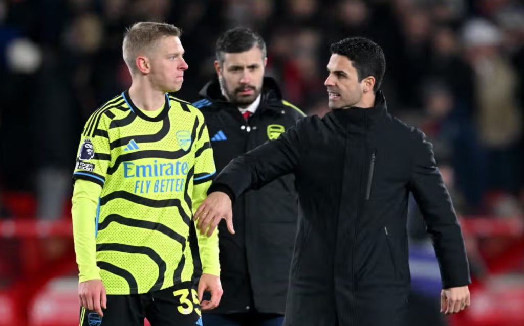 أرتيتا معجب بمشهد الجدل بين وايت وزينشينكو