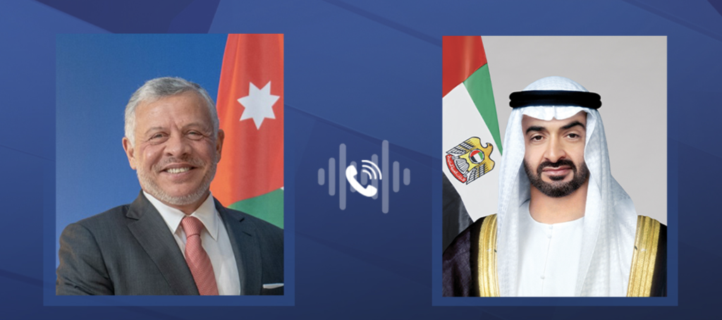 رئيس الدولة وملك الأردن يبحثان هاتفيا علاقات البلدين