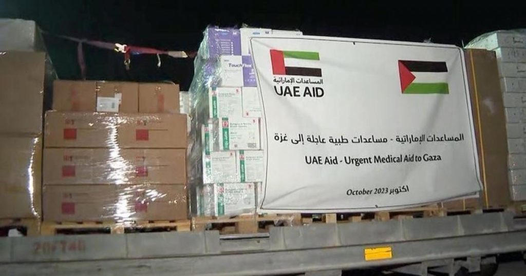 الإمارات تعلن وصول أكبر سفن مساعداتها لغزة