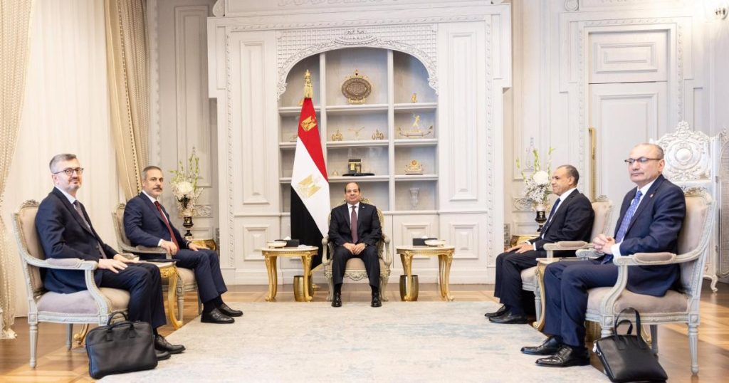 الرئيس المصري يستقبل وزير خارجية تركيا في العلمين