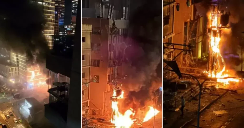 بالفيديو: 5 إصابات إثر قصف صاروخي استهدف تل أبيب