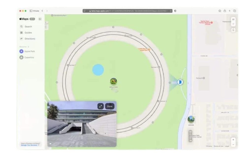 آبل تتيح ميزة “انظر في الأنحاء” في خرائطها في الويب