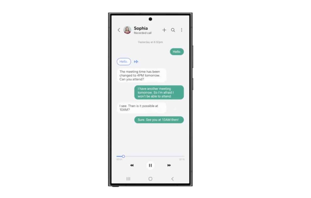 تدعم العربية.. سامسونج تتيح ميزة تفريغ المكالمات في تحديث One UI 7
