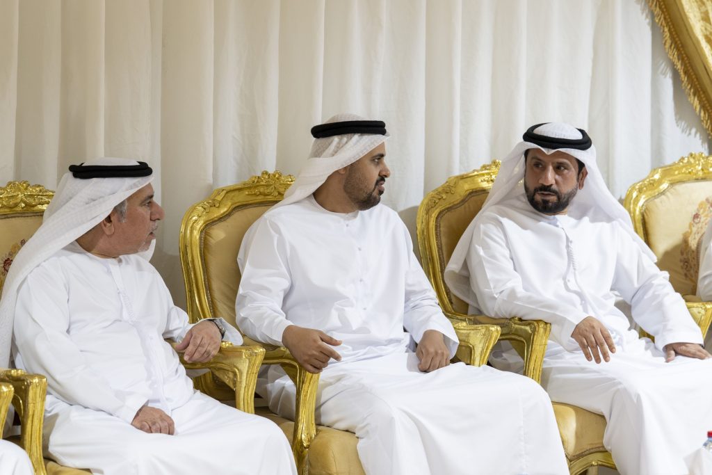 ذياب بن محمد بن زايد يقدّم واجب العزاء بوفاة والدة الشهيد ناصر علي البلوشي