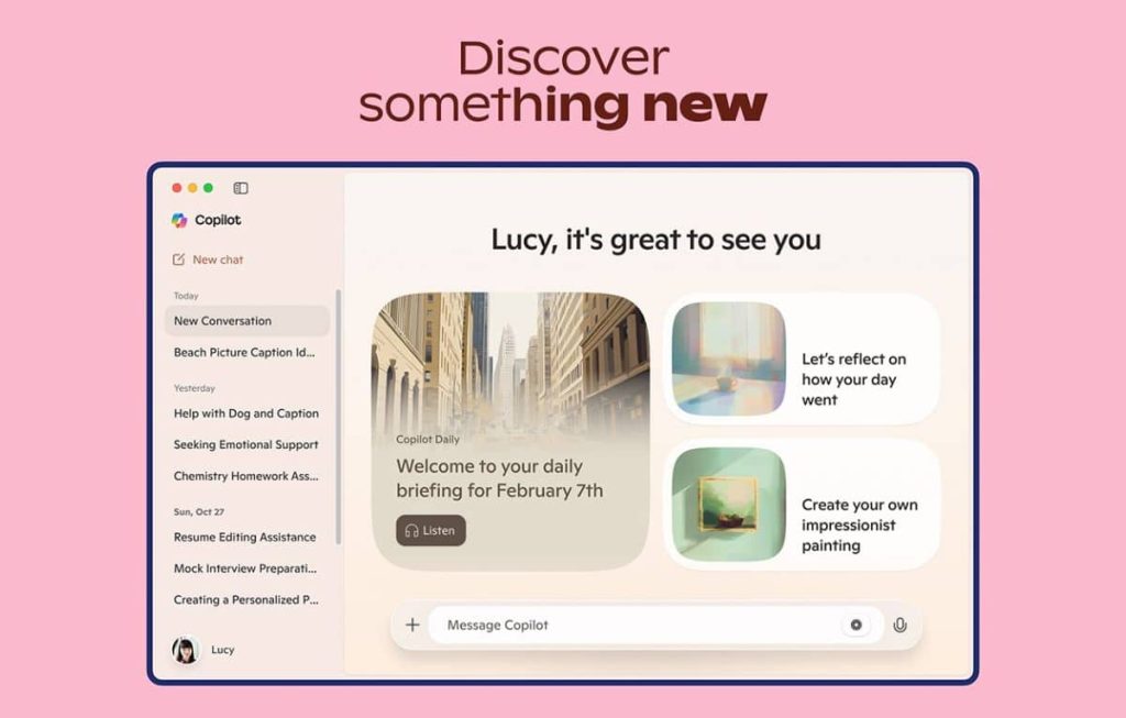 مايكروسوفت تطلق تطبيق Copilot لنظام macOS