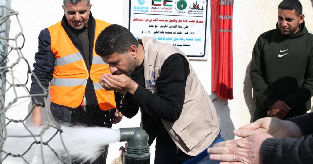 منظمة رحمه حول العالم تفتتح بئر مياه بمدينة بيت لاهيا شمال قطاع غزة