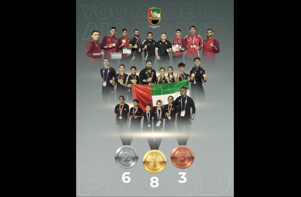17 ميدالية لأبطال منتخب الإمارات للكيك بوكسينغ في تايلاند