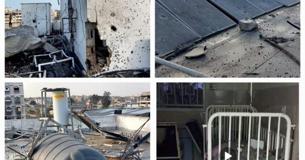 بالصور: صحة غزة: أضرار كبير بالعناية المركزة إثر قصف مستشفى الدرة للأطفال