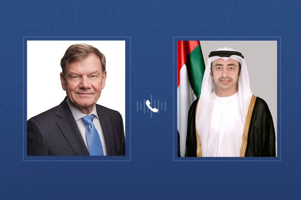 عبدالله بن زايد ووزير الخارجية الألماني يبحثان هاتفياً التطورات الإقليمية