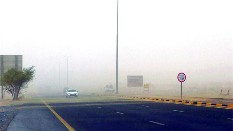 ارتفاع درجات الحرارة وسط نشاط الرياح المثيرة للغبار