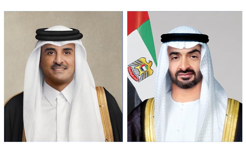 رئيس الدولة يجري اتصالاً هاتفياً مع أمير قطر