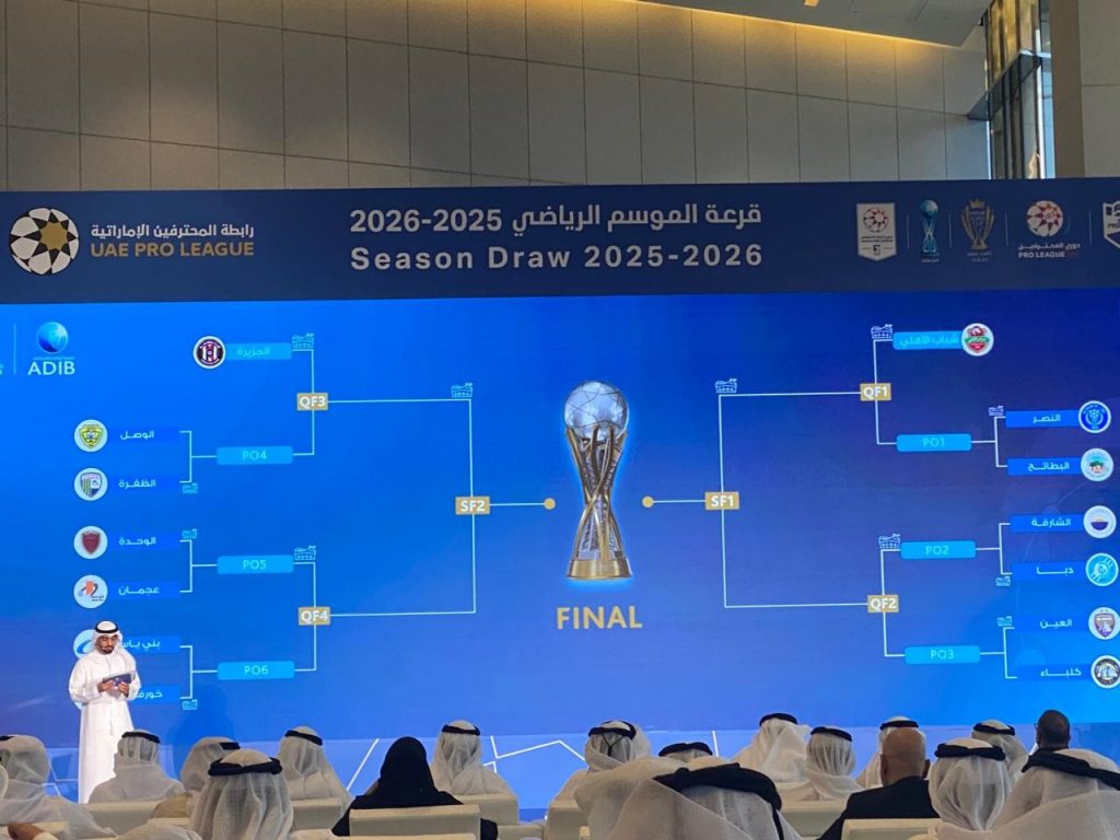 نتائج قرعة الموسم الجديد للدوري الإماراتي.. وكأس رابطة المحترفين