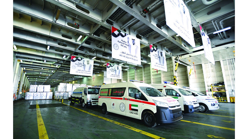 «سفينة خليفة الإنسانية» تنقل 7166 طناً من المساعدات لغزة