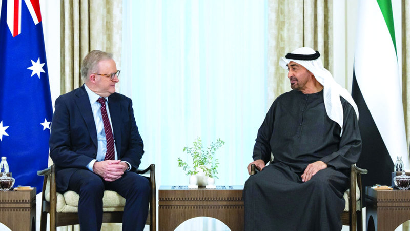 رئيس الدولة ورئيس وزراء أستراليا يبحثان سبل تعزيز العلاقات الثنائية