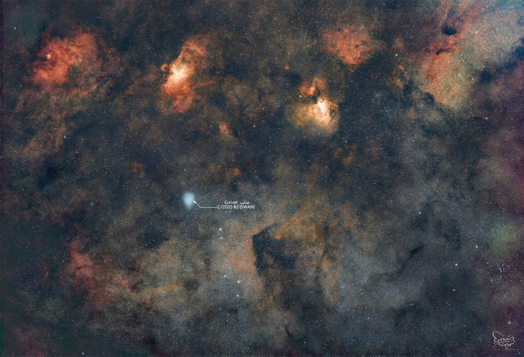 رصد المذنب “SWAN” في موقع مميز بسماء الدولة