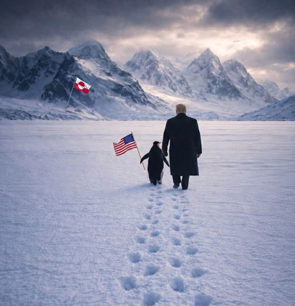 صورة ترامب والبطريق تثير جدلاً على منصات التواصل الاجتماعي